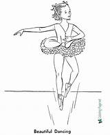 Coloring Ballet Pages Arabesque sketch template