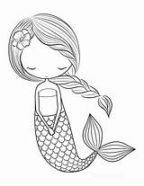 Mermaids Plaited Mako sketch template