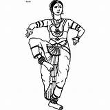 Classical Cliparts Dancer Bharatnatyam Kathak Trace sketch template