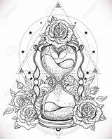 Hourglass Decorative 123rf Hipster Dotwork sketch template