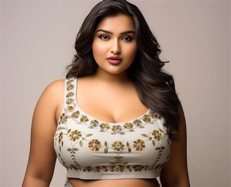 premium ai image stylish chubby indian girl in vintage crop top