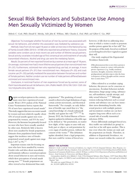 pdf sexual risk behaviors and substance use among men sexually