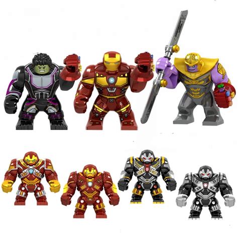 Marvel Big Fis Ironman Thanos Hulk War Machine Hulkbuter Lego