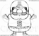 Chubby Shrugging Careless Player Football Clipart Cartoon Cory Thoman Outlined Coloring Vector 2021 sketch template