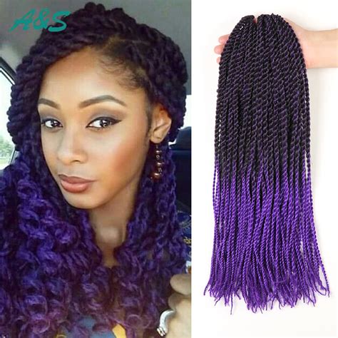 18 Inch 1b Purple Ombre Kanekalon Braiding Hair Crochet Braids Curly