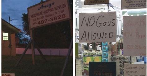 east tennessee hardware store puts up no gays allowed sign