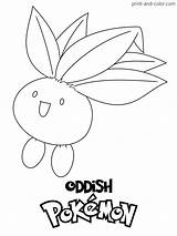 Pokemon Coloring Pages Oddish Print Color Go sketch template