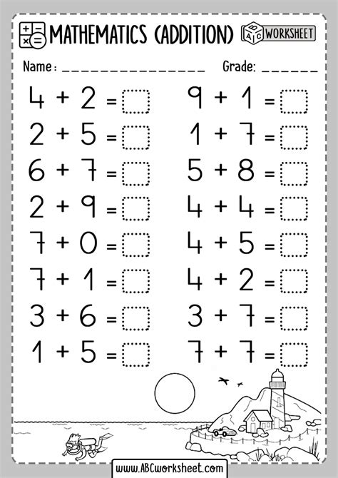 printable adding worksheets kindergarten addition kindergarten