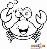 Crab Pages Printable Color Kids Coloring Colouring Ocean Animals sketch template