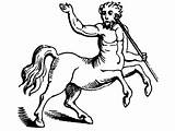 Half Horse Man Centaur Coloring Greek God Creature Myth Color sketch template