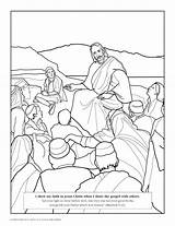 Coloring Lds Liahona Pages Jesus Preaching Larger Click Sermon Christ sketch template
