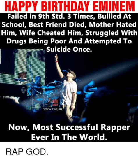 eminem his wife cheated on him his mother hated him he was a drug addict his best friend died