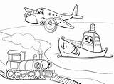 Train Cargo Plane Coloring Vector Cartoon Sketchy Ship sketch template