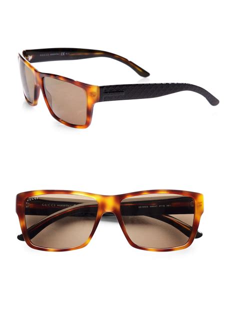 lyst gucci tortoise shell sunglasses in brown for men