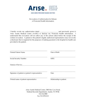 sample letter revoking hipaa authorization form fill   sign