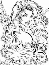 Ivy Poison Coloring Drawing Pages Adult Artcrawl Dc Drawings Fairy Deviantart Comics Sheets Comic Character Sketches Fantasy Batman Book Line sketch template