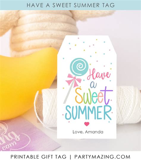 sweet summer candy gift tag lollipop printable   etsy