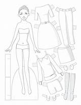 Doll Paper Template Dolls Fashion Coloring Color Pages Printable Chain Visit Result Hair Colouring Print Templates sketch template