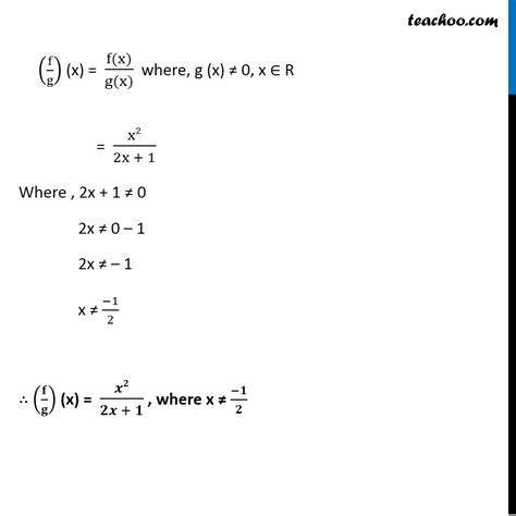 Example 16 Let F X X2 And G X 2x 1 Find F G Fg F G