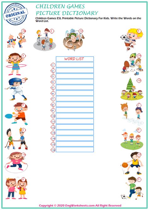 words  pictures  kids   printable charades word lists
