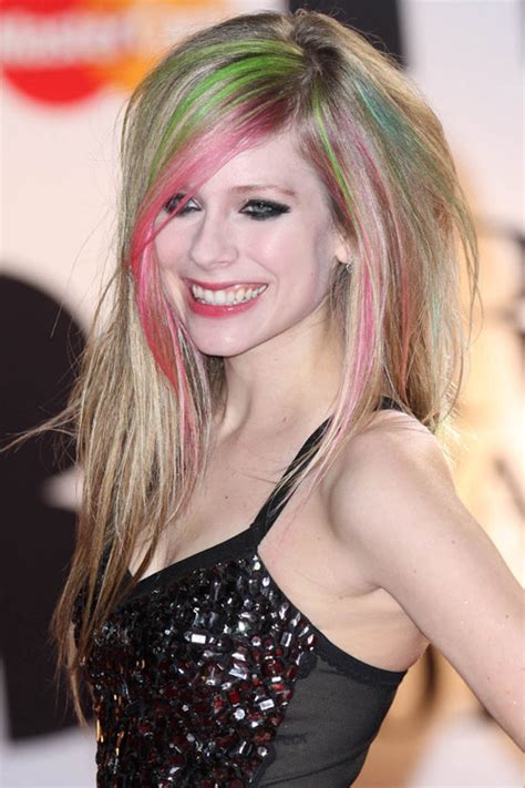 Avril Lavigne Straight Ash Blonde Angled Bouffant Peek A