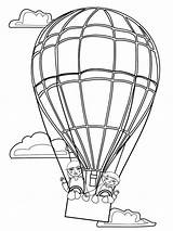 Luchtballon Zwaaien Leukekleurplaten sketch template