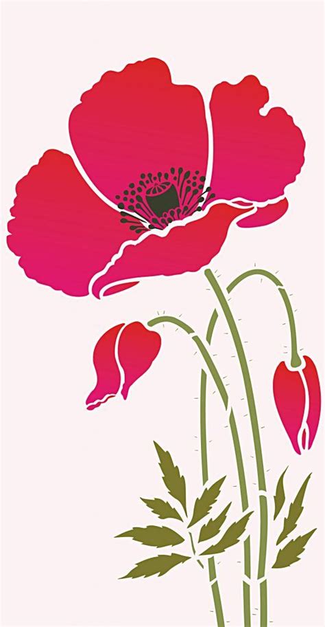 giant poppy flower stencil  henny donovan motif flower stencil
