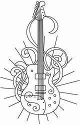 Guitar Coloring Pages Bass Color Music Rock Painting Printable Embroidery Guitars Adult Solo Sheets Drawing Guitarra Patterns Roll Outline Dibujos sketch template