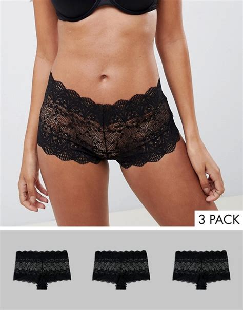 asos design  pack scallop french underwear asos