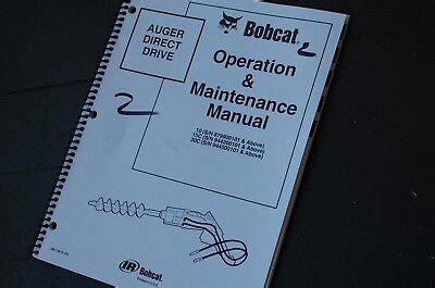 bobcat    auger direct drive owner operator operation maintenance manual ebay