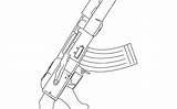 Rifle Fucile Militaria Ak sketch template