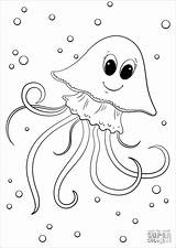 Jellyfish Coloring Pages Cartoon Jelly Cute Colouring Clipart Fish Printable Drawing Simple Preschool Supercoloring Template Getdrawings Coloringbay Paper Shark sketch template