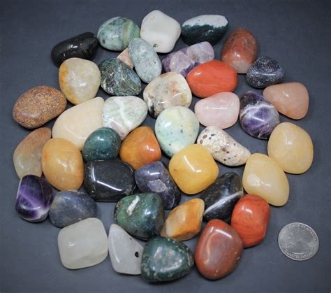 assorted mixed tumbled stones large  lb wholesale bulk lot