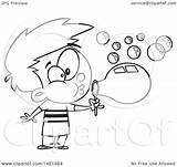 Blowing Bubbles Cartoon Clipart Boy Lineart Illustration Toonaday Royalty Graphic Vector Clip sketch template