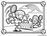 Tennis Coloring Pages Playing Kids Sports Printable Colouring Sport Play Board Getcolorings Print Football Sheets Basketball Info Choose sketch template