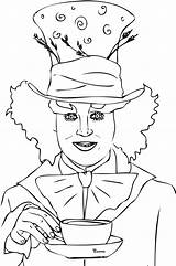 Mad Coloring Pages Hatter Tea Party Wonderland Alice Wonka Willy Printable Liv Print Depp Maddie Johnny Color Chapeleiro Para Colorir sketch template