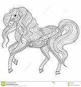 Coloring Horse Zentangle Adult Hand Drawn Colouring Decoration Vector Pages Element Greeting Therapy Card Dreamstime Animal Stock Adults Anti Illustration sketch template
