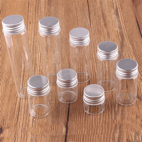 24pcs Small Glass Bottles Jars With Aluminum Screw Lid 10ml 60ml 8