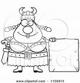 Viking Cartoon Tablet Stone Plump Female Clipart Cory Thoman Outlined Coloring Vector 2021 sketch template