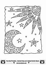 Coloring Moon Pages Sun Stars Printable Cool Drawing Star Color Adult Doodle Kids Mandala Sheet Adults Coloriage Goodnight Phases Clipart sketch template