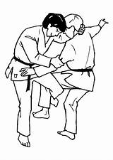 Judo Colorier Hugolescargot Ragazzi Karate Marciales Artes Aikido Jiu Jitsu Mosse sketch template
