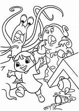 Boo Inc Coloring Monsters Trouble Lots Making sketch template