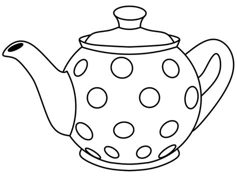 teapot polka dot coloring page printable coloring page  kids