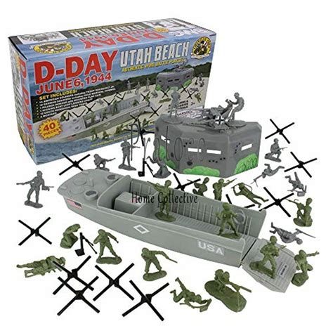 bmc ww  day plastic army men utah beach pc soldier figures playset  ebay