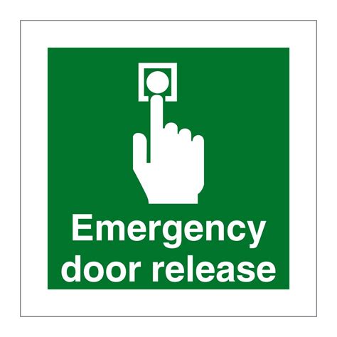 emergency door release sign manufactured  british safety signs