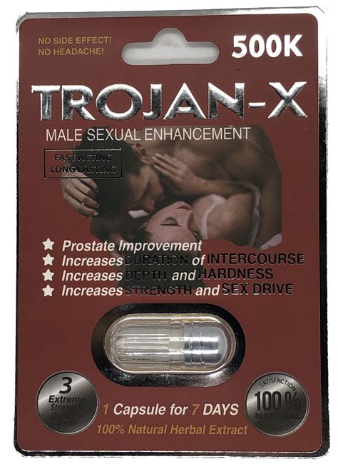 trojan x 500k red male sexual supplement enhancement