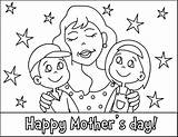 Coloring Pages Kids Mother Mothers sketch template