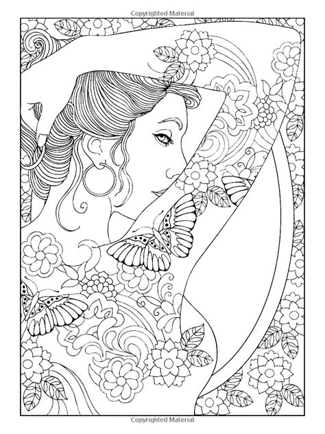 coloring page coloring adult shoulder tattooed woman adult