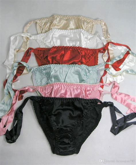 2017 100 pure silk womens side tie string bikini panties in one