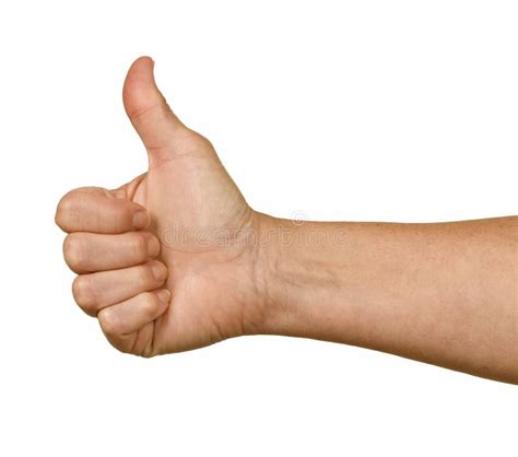 male hand giving  big thumbs  isolated stock photo image